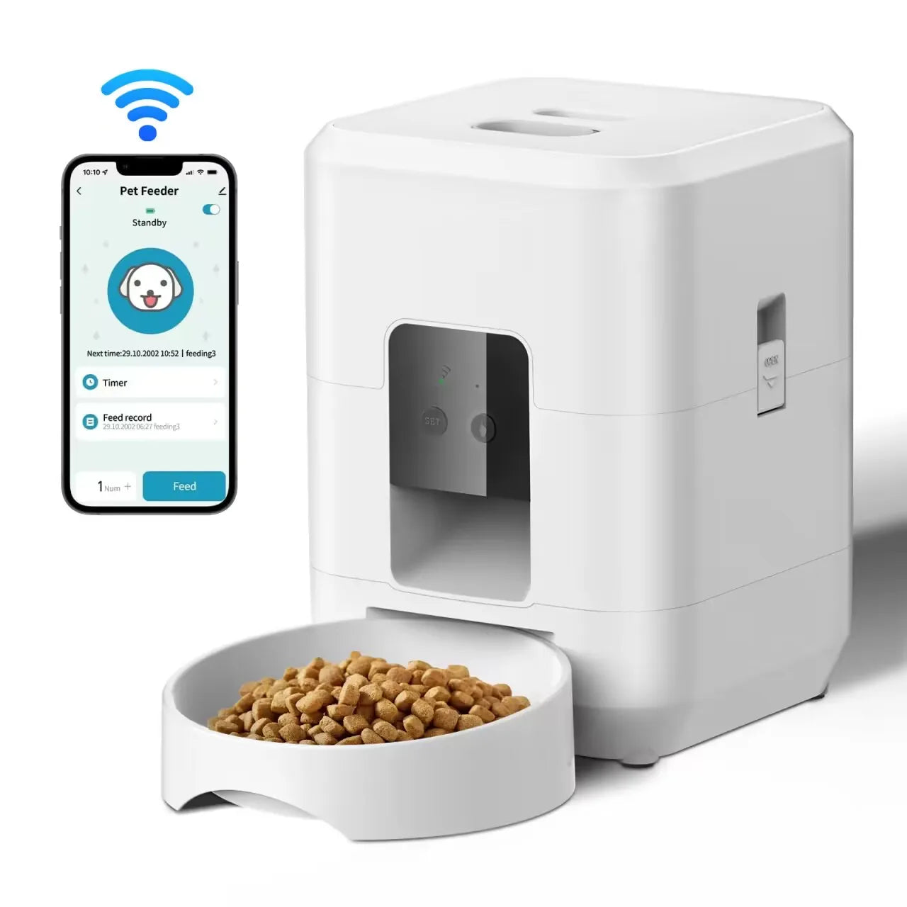 Smart automatic pet feeder with timed portion control