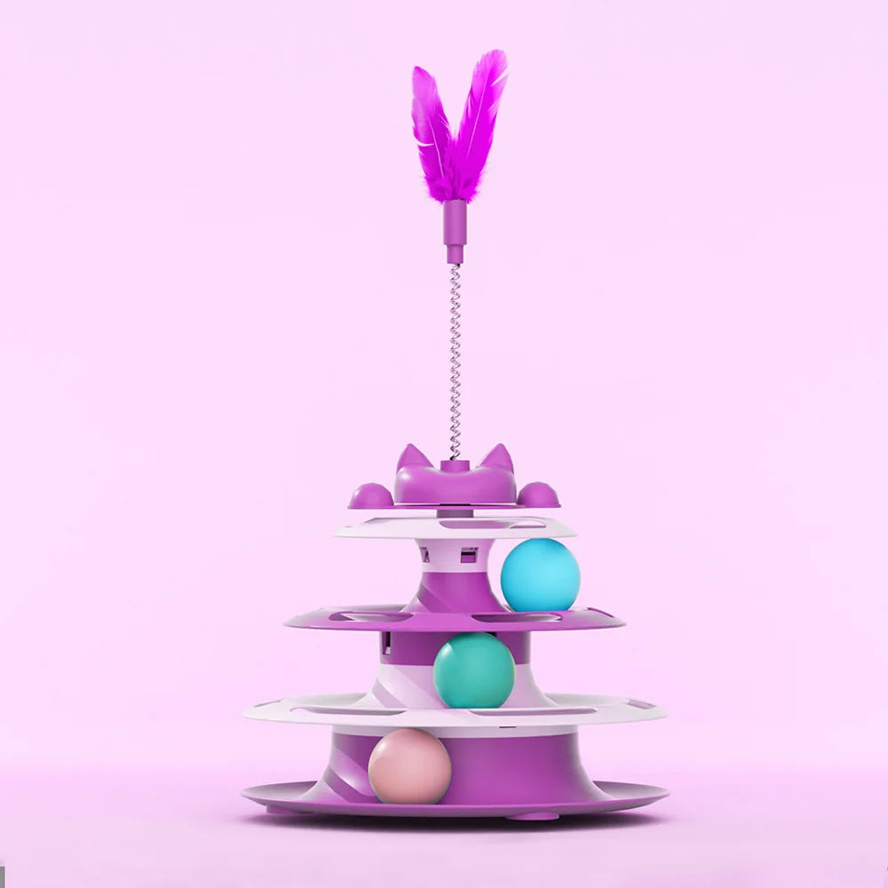 Cat enrichment toy designed for solo play