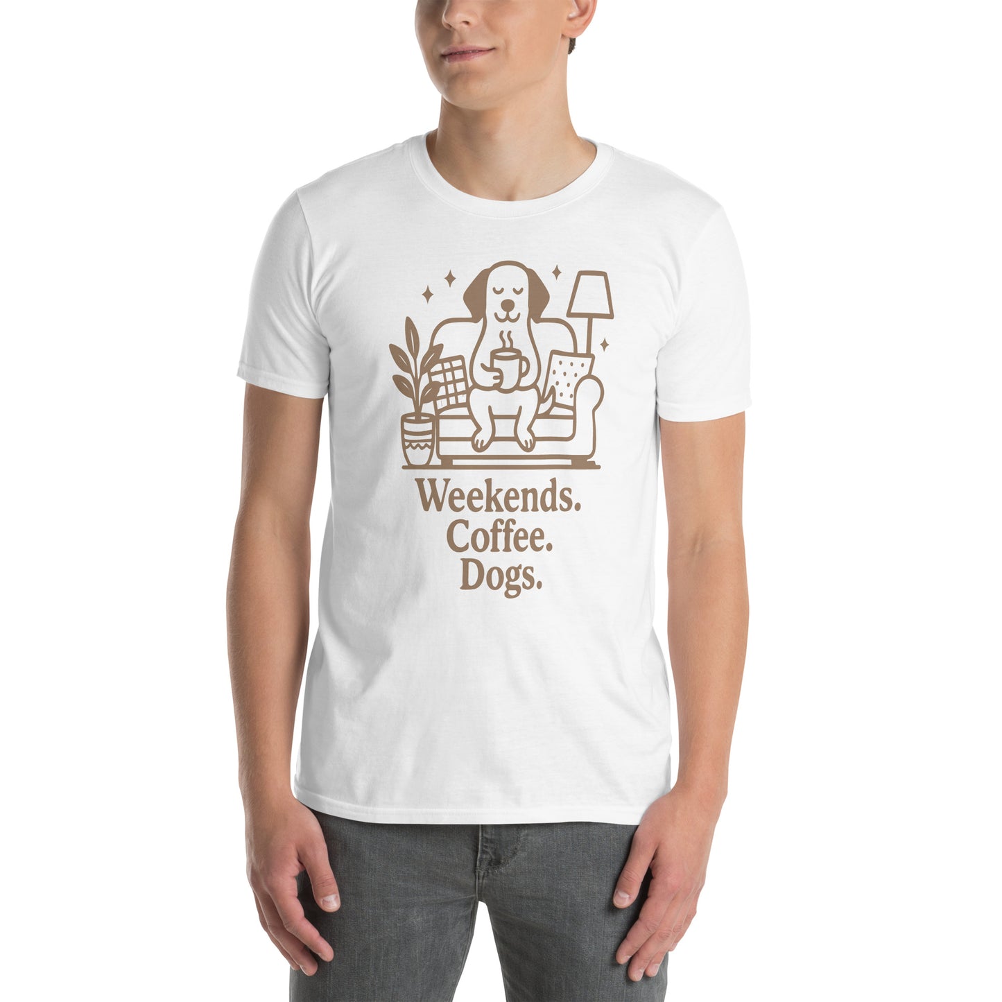 Weekends Coffee Dogs short-sleeve unisex t-shirt
