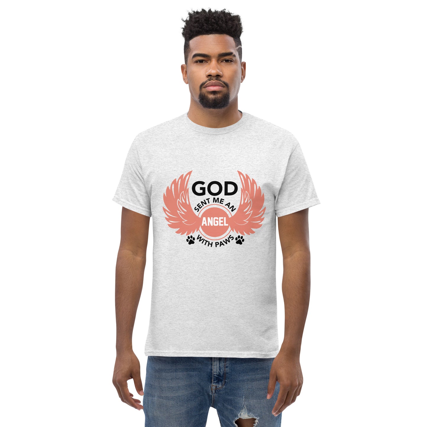 God Sent Me an Angel With Paws unisex cotton t-shirt