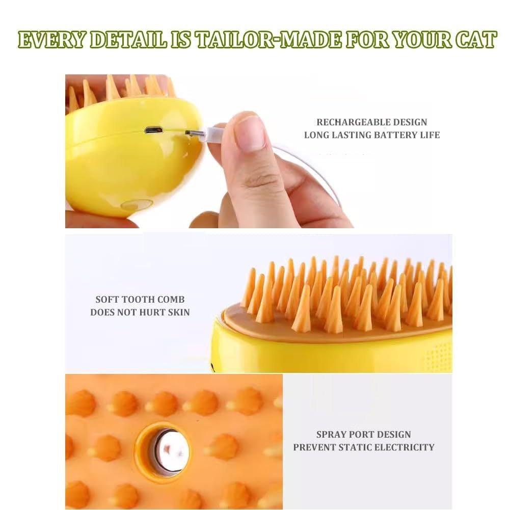 3-in-1 Electric Pet Steam Brush – Cat & Dog Spray Massage Grooming Comb-2