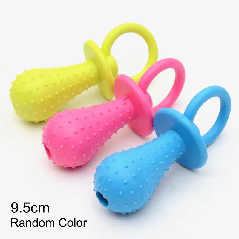 Three colorful silicone baby teething rings on a white background
