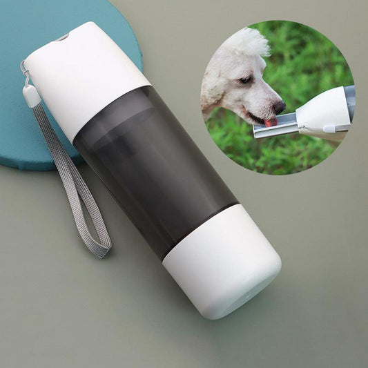 Portable Dog Water Bottle 350ml – Travel Water & Food Dispenser for Pets-0