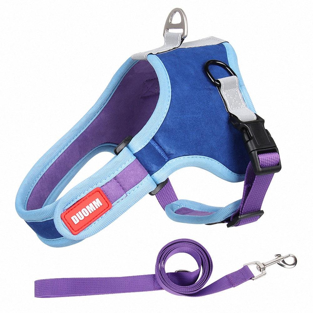 Luxury Suede Dog Harness Set – Adjustable Chest Strap with Matching Leash-6