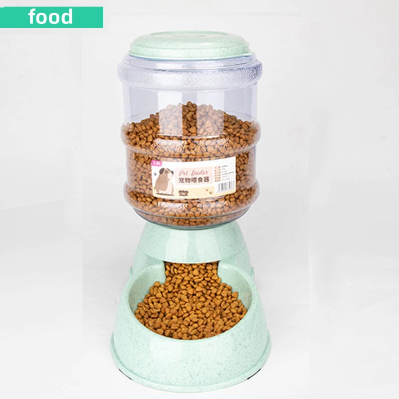 Automatic pet food and water bowl set