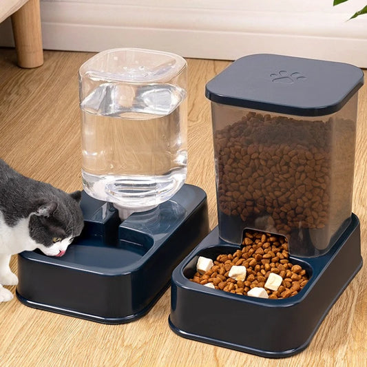 Automatic gravity pet feeder and water dispenser