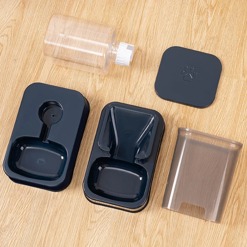 Battery-free pet food and water bowl set