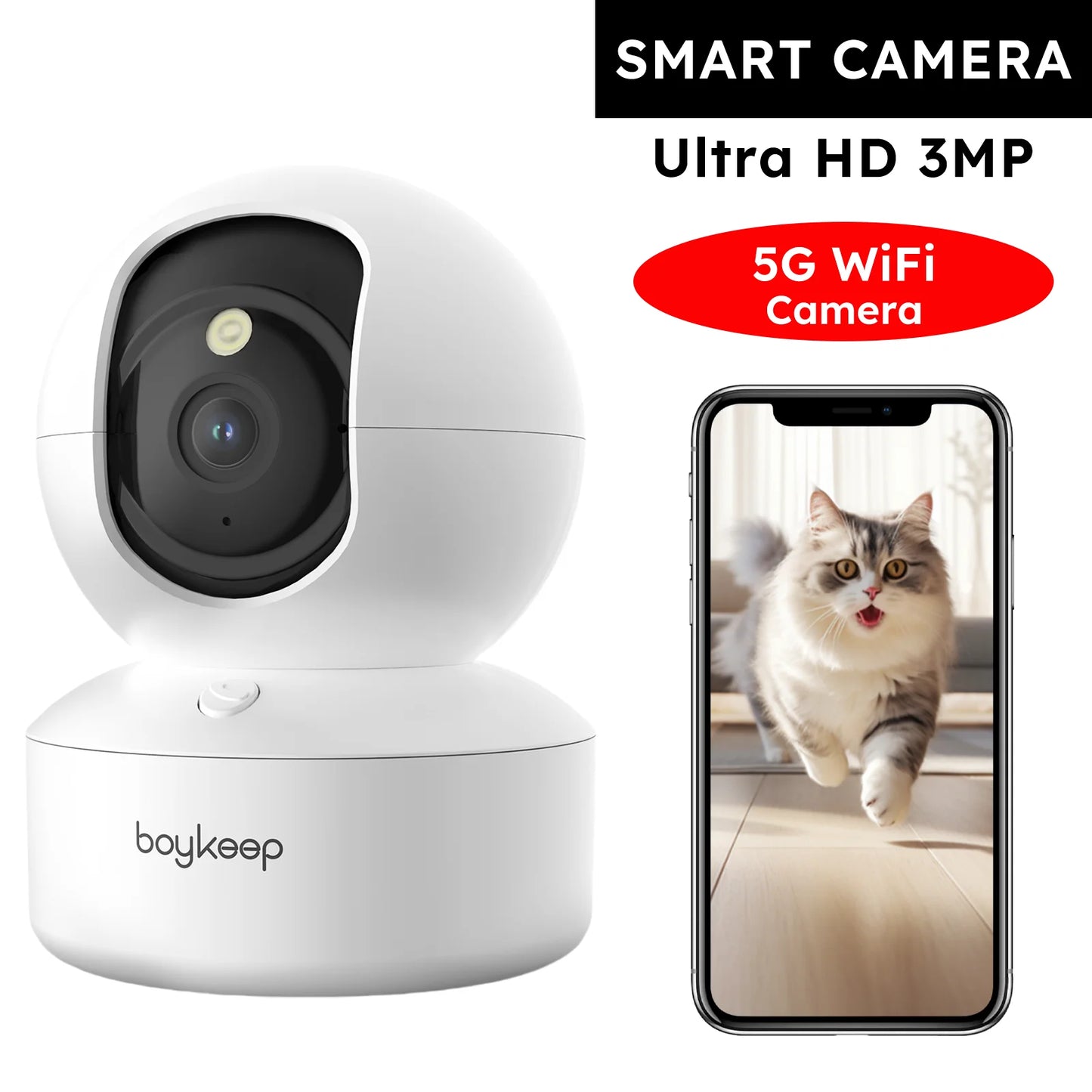 Boykeep 2K indoor pet camera with phone app