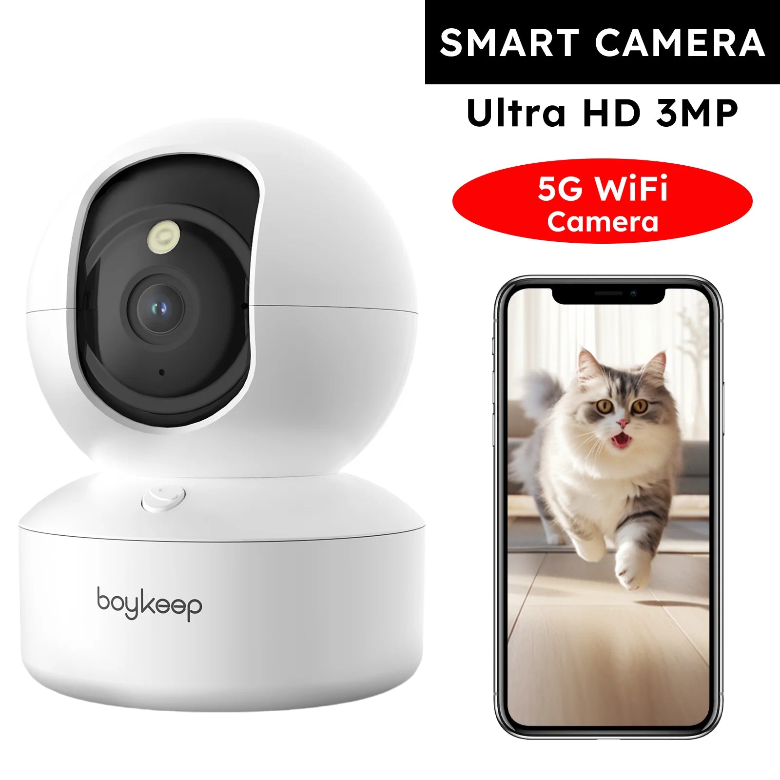 Boykeep 2K indoor pet camera with phone app