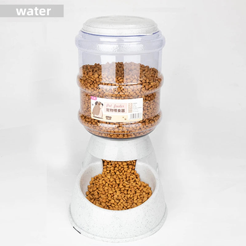 Automatic pet food and water bowl set