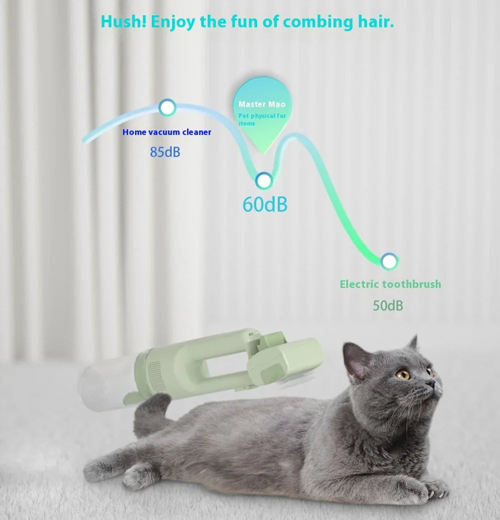 Cat and dog grooming vacuum with hair collection cup