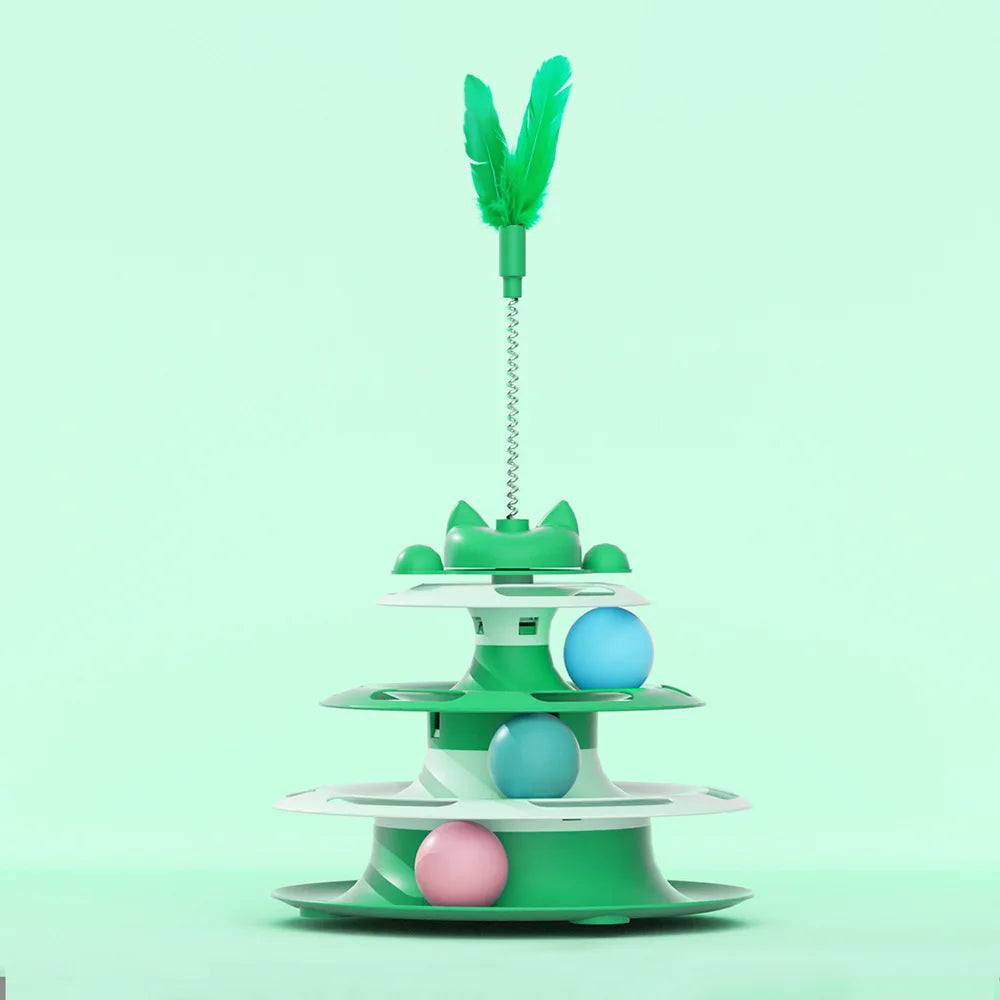 Cat enrichment toy designed for solo play