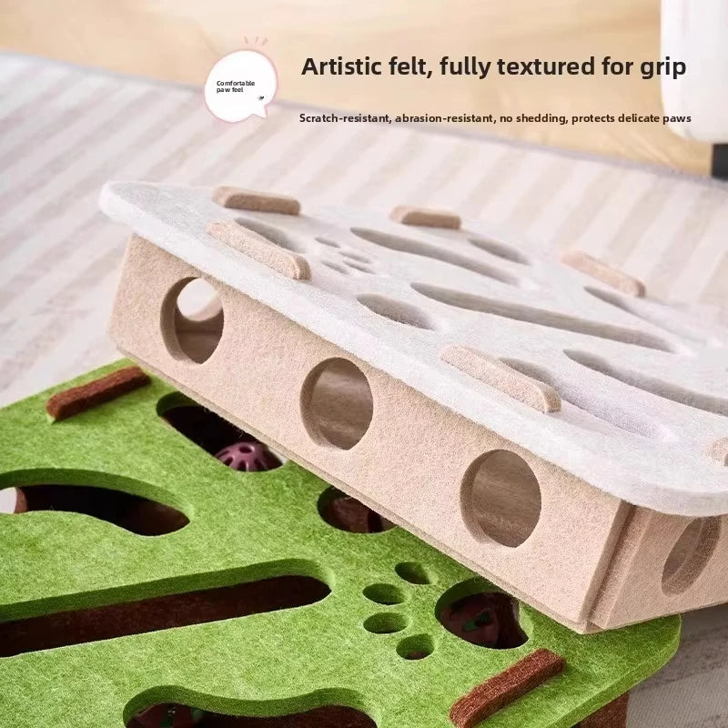 Cat hunting toy designed for mental stimulation