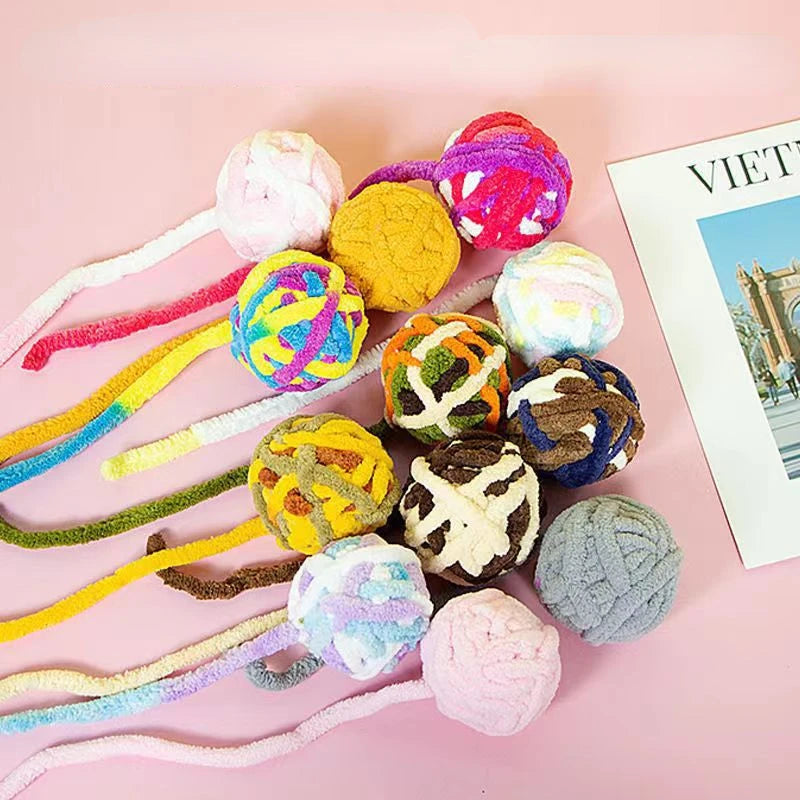 Colorful kitten toy balls for indoor play