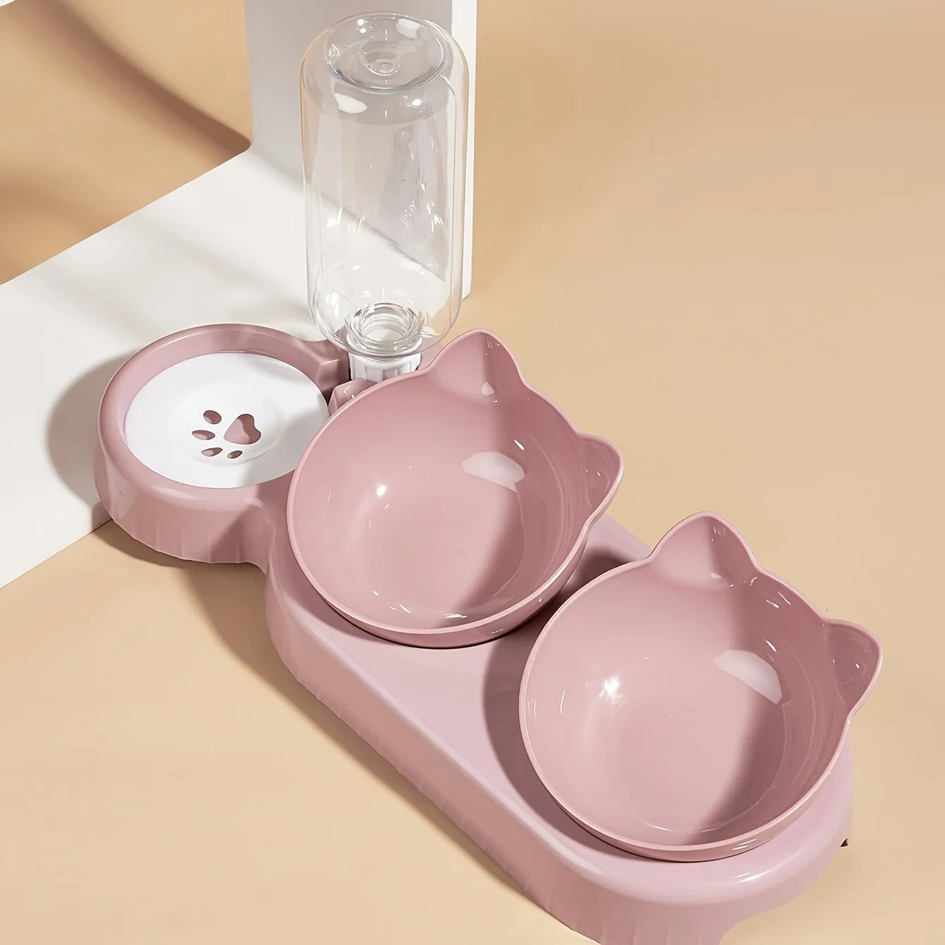 Elevated tilted bowl for cats