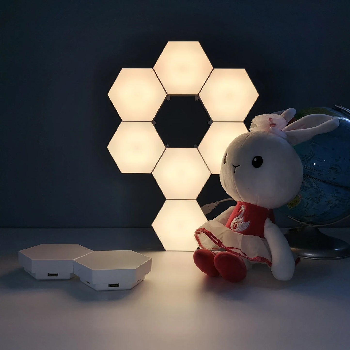 Splicing Modular Geometry Night Light  Hexagonal Led Lamps Wall Panels for Autism, Calming and Sensory  Aid Room Decor