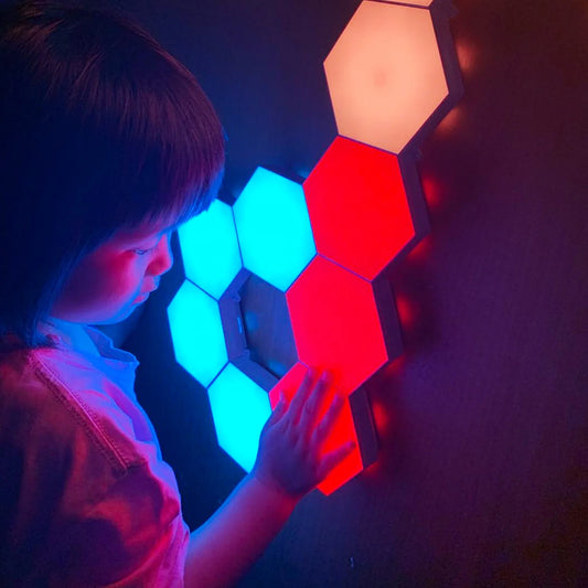 Splicing Modular Geometry Night Light  Hexagonal Led Lamps Wall Panels for Autism, Calming and Sensory  Aid Room Decor