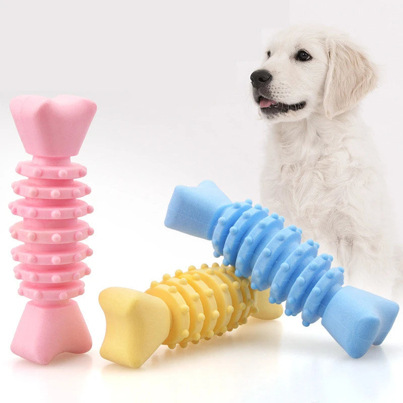 Pet Dogs Toys Chew Squeaky Rubber Toys for Cat Puppy Baby Dogs Non-toxic Rubber Toy Funny Bone Ball Interactive Game