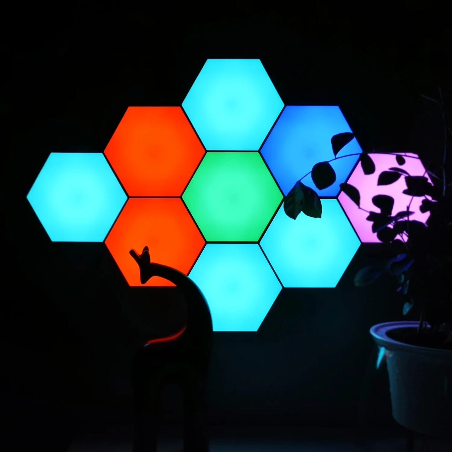 Splicing Modular Geometry Night Light  Hexagonal Led Lamps Wall Panels for Autism, Calming and Sensory  Aid Room Decor