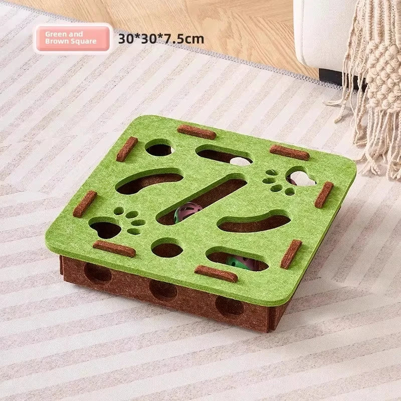 Indoor cat activity toy with felt design
