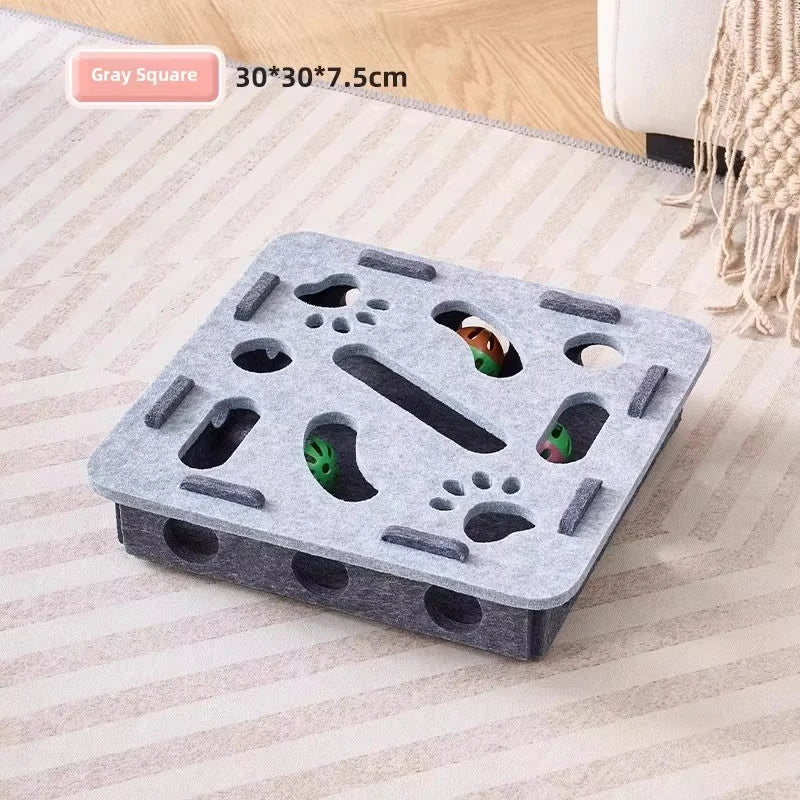 Interactive cat puzzle toy for indoor exercise