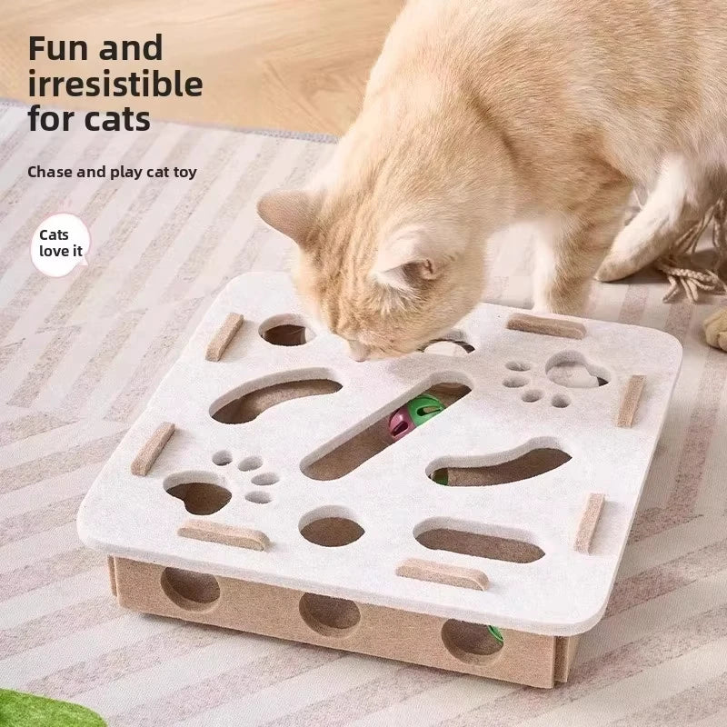 Interactive cat puzzle toy for indoor exercise