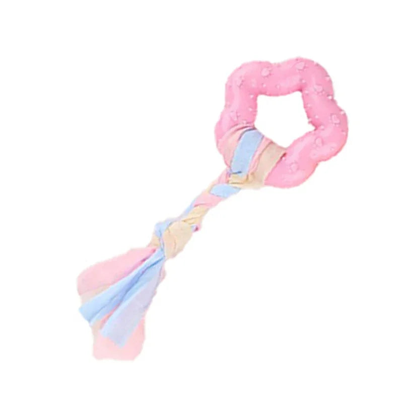 Interactive donut dog chew toy