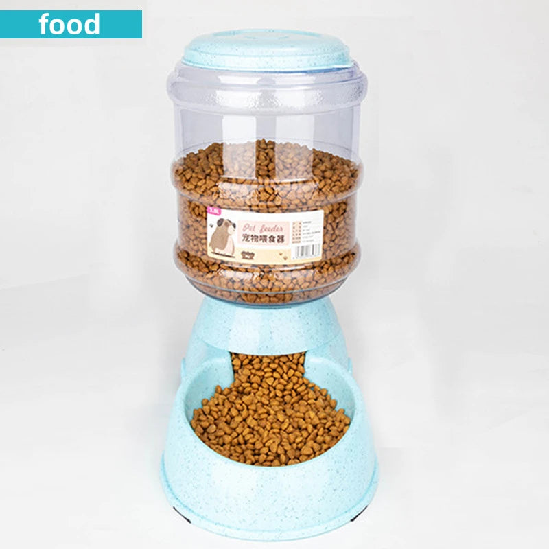Automatic pet food and water bowl set