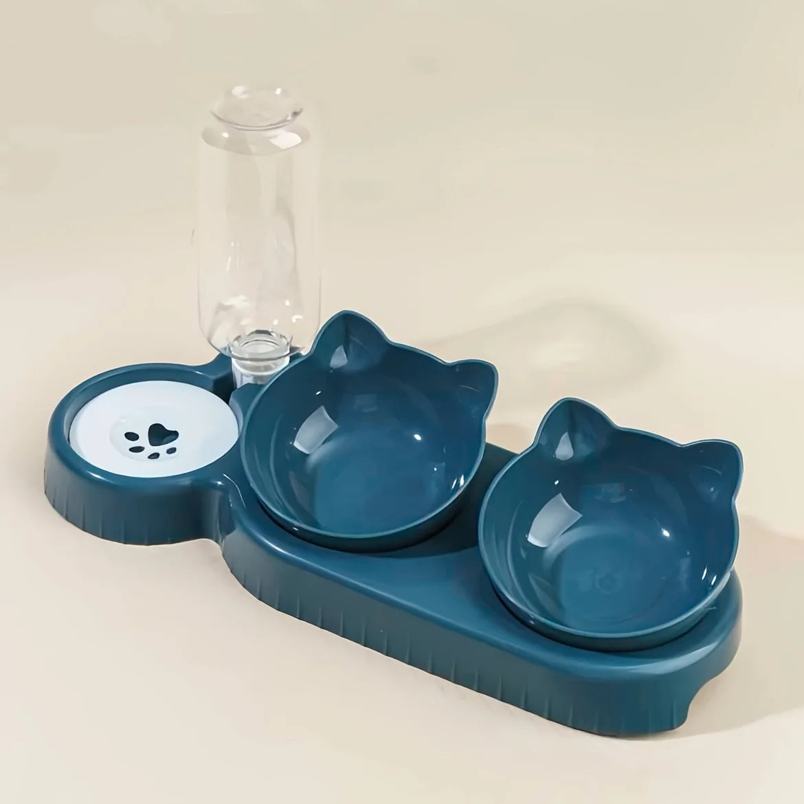 Neck-friendly cat food and water bowl