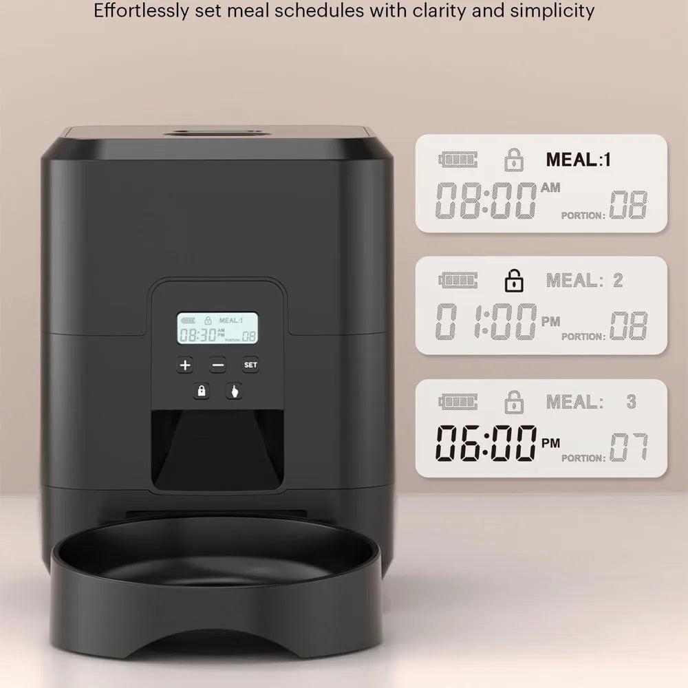Pet feeder designed for scheduled feeding