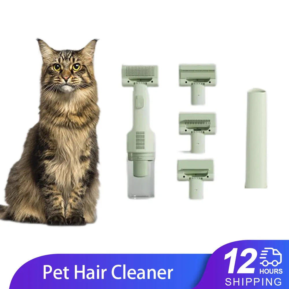 Pet grooming vacuum kit with five grooming brushes