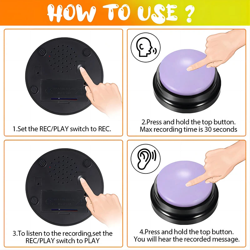 Pet training button designed for interactive learning