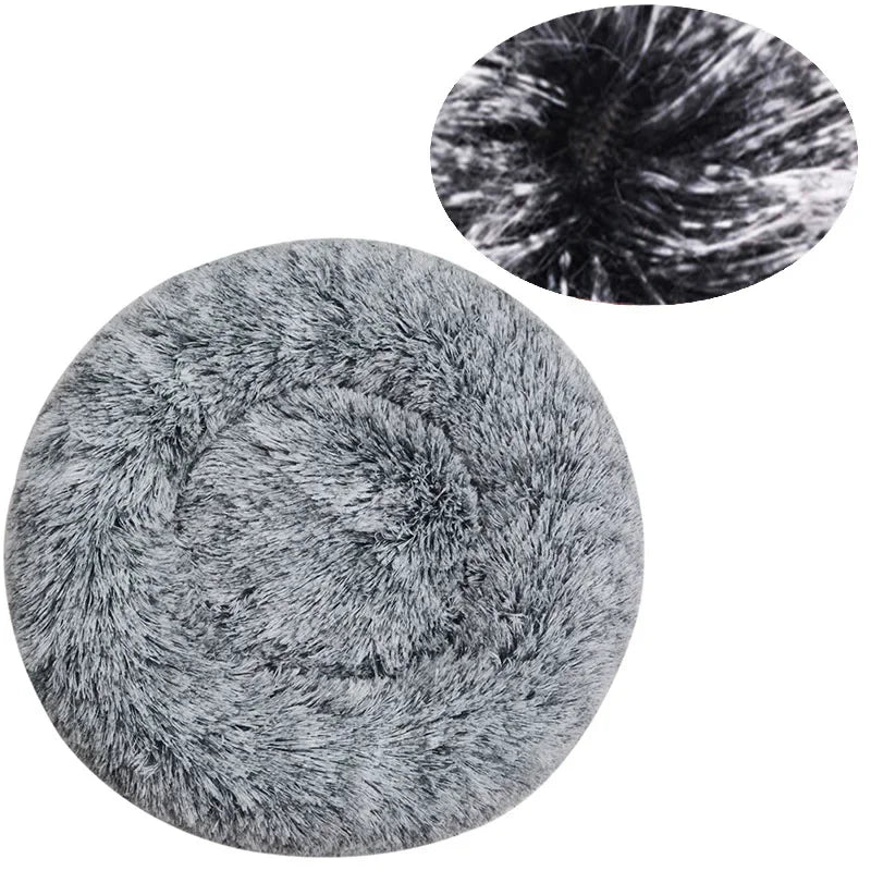 Warm round pet bed for medium and large dogs