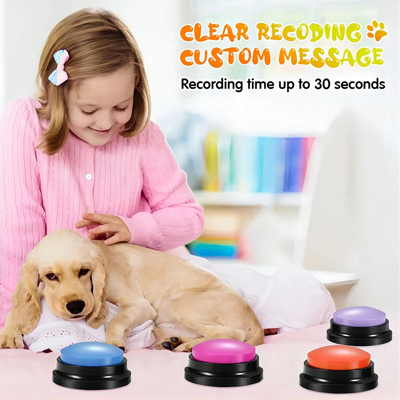 Portable pet speaking button for training