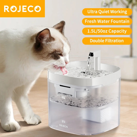 ROJECO smart pet water fountain for cats and dogs