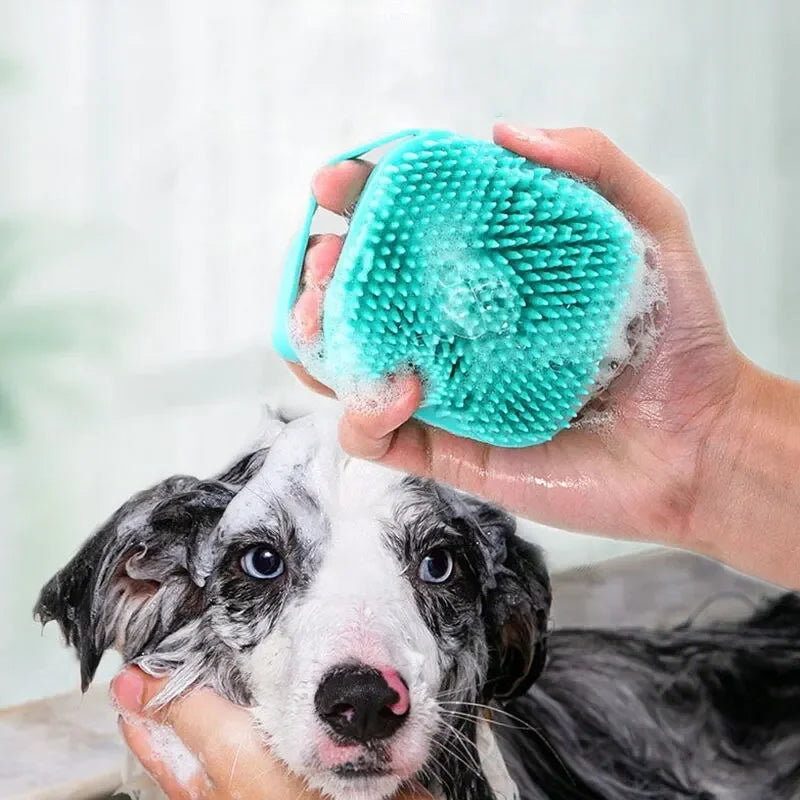 Pet Bathing Brush Soft Silicone Massager Shower Gel Bathing Brush Clean Tools Comb Puppy Big Dog Cat Cleaning Grooming Supplies