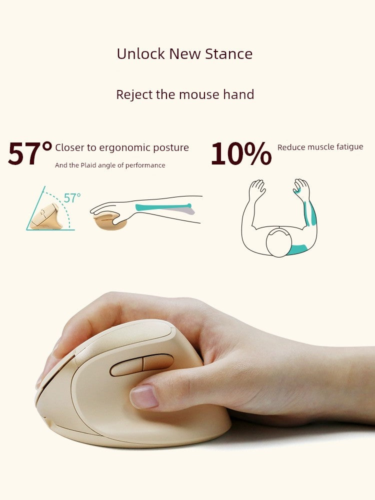 Bow Ergonomic Dual-Mode Vertical Mouse Mute Wireless Bluetooth Laptop Female Small Hand Dedicated Vertical