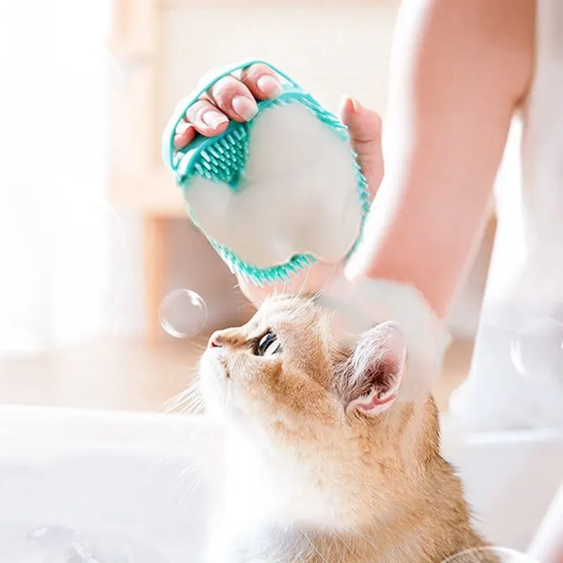 Pet Bathing Brush Soft Silicone Massager Shower Gel Bathing Brush Clean Tools Comb Puppy Big Dog Cat Cleaning Grooming Supplies