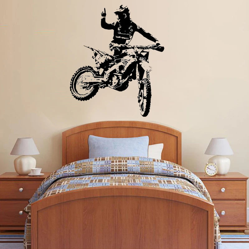 T239# Wall Sticker For Motocross Motorrad Boy Room Background Home Decoration Mural Living Room Wallpaper