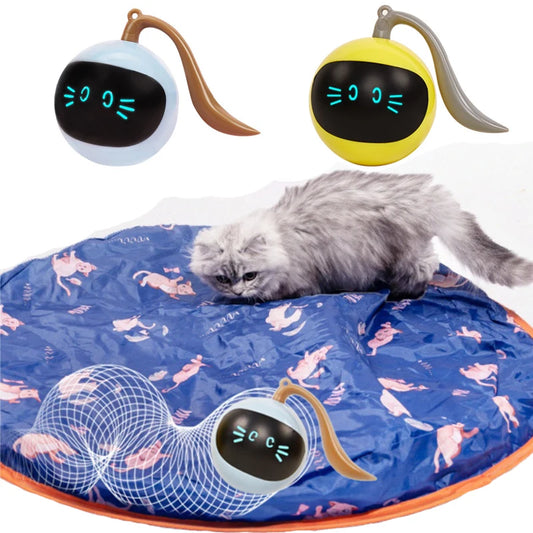 Smart Interactive Cat Toy Automatic Moving Bouncing Rolling Ball for Indoor Cat Kitten Catching Exercise Ball Undercover Mouses