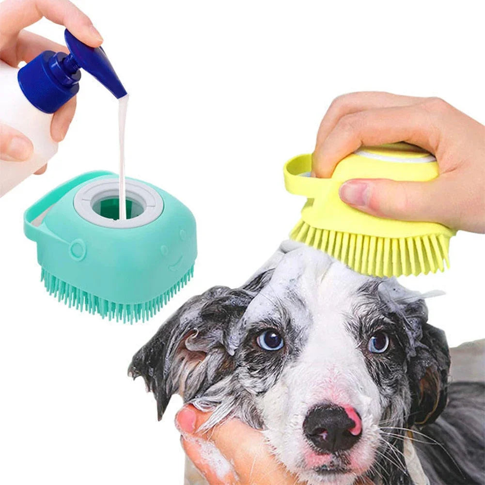 Pet Bathing Brush Soft Silicone Massager Shower Gel Bathing Brush Clean Tools Comb Puppy Big Dog Cat Cleaning Grooming Supplies