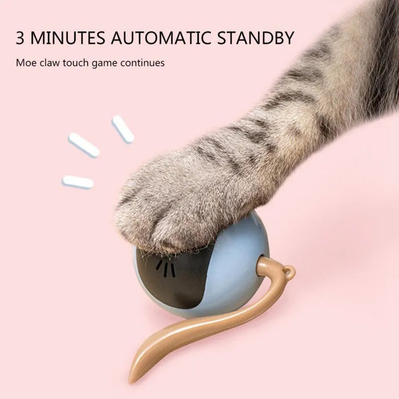 Smart Interactive Cat Toy Automatic Moving Bouncing Rolling Ball for Indoor Cat Kitten Catching Exercise Ball Undercover Mouses