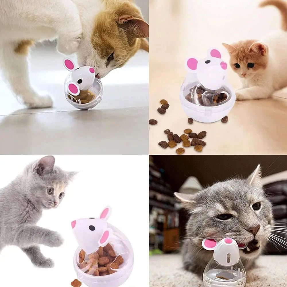 Cat  Mice Food Tumbler Cat Food Toy Ball Interactive Cat Food Feeder Leak Food Interesting Plastic Cat Food Dispenser Pet Toy