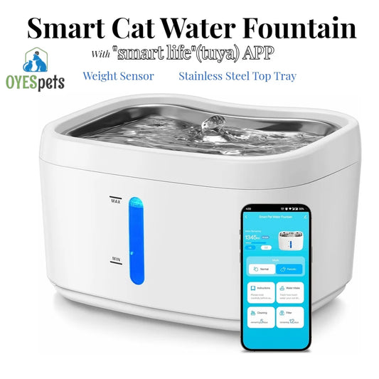 Smart app-controlled cat water fountain