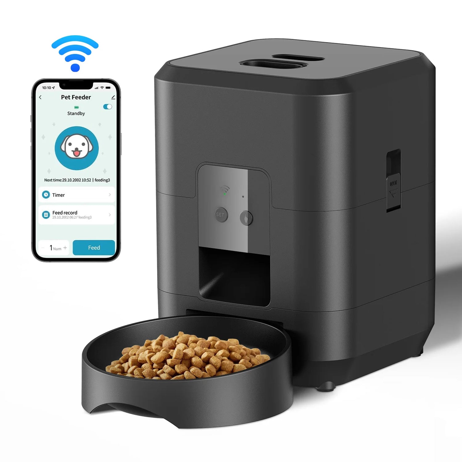 Smart automatic pet feeder with timed portion control