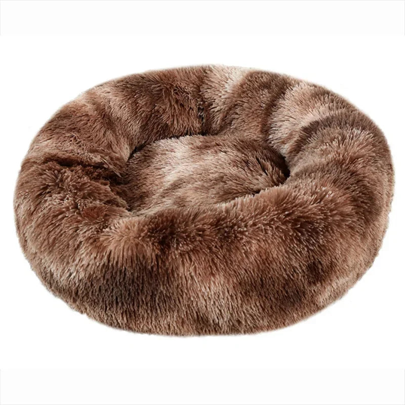 Warm round pet bed for medium and large dogs