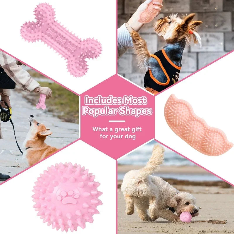 Soft rubber dog bone chew toy