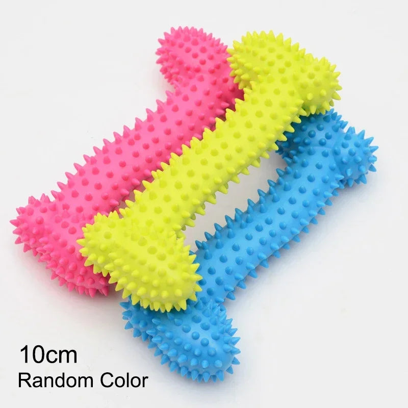 Three colorful spiky balls on a white background
