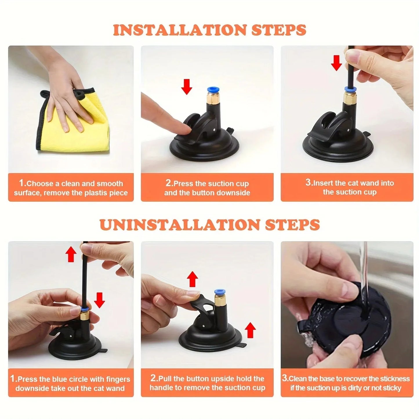 Suction cup cat toy for hands-free play