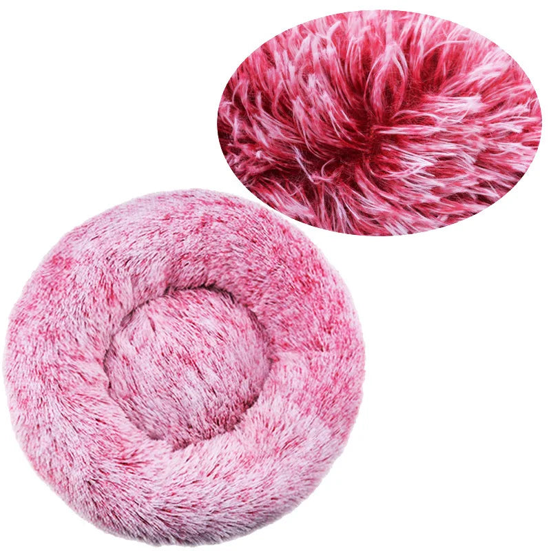 Warm round pet bed for medium and large dogs